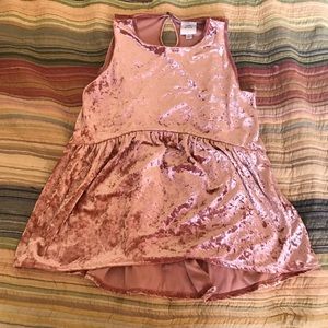 Crushed velvet peplum top
